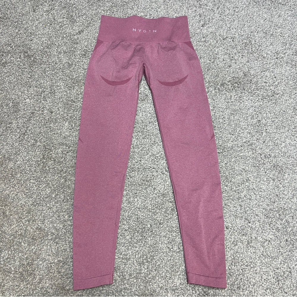 NVGTN Leggings Womens Small pink Booty contour seamless Cropped Workout Gym - Picture 7 of 9